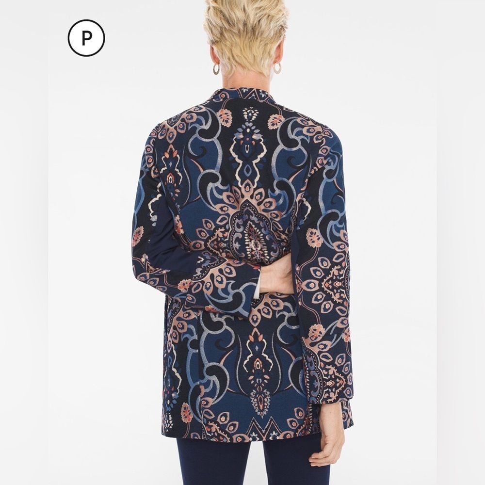 Chicos Jacquard Jacket,‎ Size Medium (8/10) Petite - Picture 2 of 5